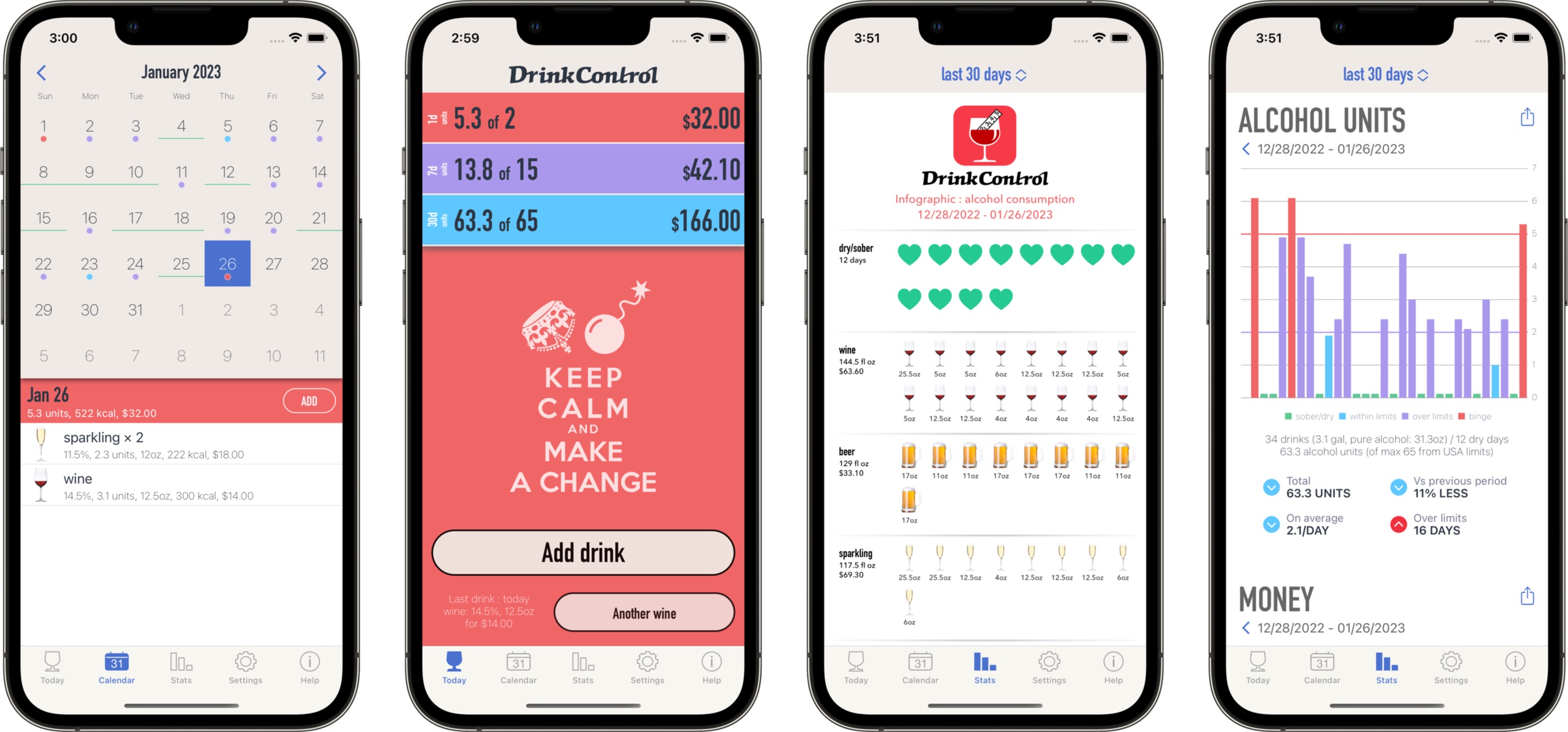 DrinkControl screenshots selection